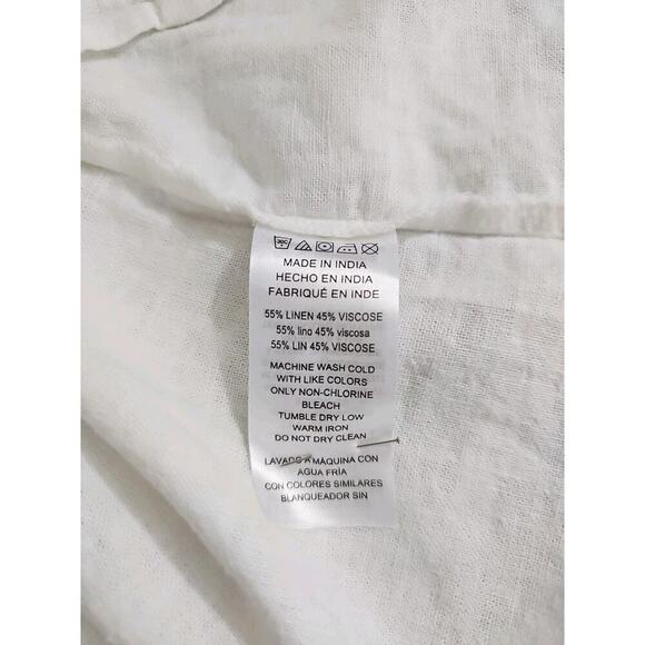 Michael Michael Kors ~Woman Size M~ White Linen Blend Shirt Button-Up NWT $110 - Picture 4 of 16